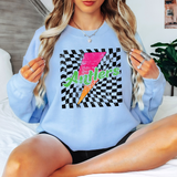 Antlers Checker Bolt Distressed DTF Print