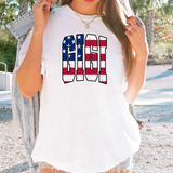 Patriotic Gigi Arch America Flag DTF Print