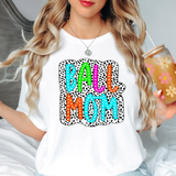 Neon Ball Mom Dotted Doodle DTF Print