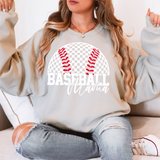 Distressed Checker Baseball Mama DTF Print
