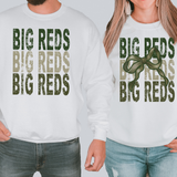 Big Reds Matching Stacked Camo Greens DTF Print