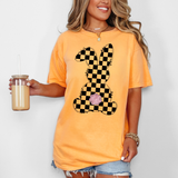 Black Checker Bunny DTF Print