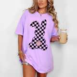 Black Checker Bunny DTF Print