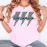 Blazers Retro Bolt Checker Teams Neon Outline DTF Print