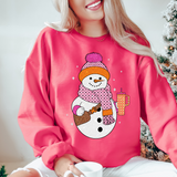 Boojee Snowman Glitter Embroidery Effect DTF Print