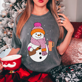 Boojee Snowman Glitter Embroidery Effect DTF Print
