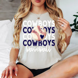 Cowboys Baseball Bookworm Repeat DTF Print