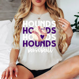 Hounds Baseball Bookworm Repeat DTF Print
