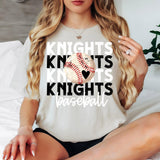 Knights Baseball Bookworm Repeat DTF Print