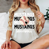 Mustangs Baseball Bookworm Repeat DTF Print