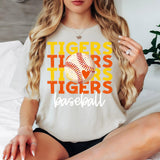 Tigers Baseball Bookworm Repeat DTF Print