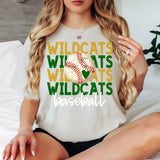 Wildcats Baseball Bookworm Repeat DTF Print