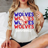 Wolves Baseball Bookworm Repeat DTF Print