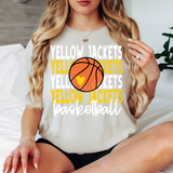 Yellow Jackets Basketball Bookworm Repeat DTF Print