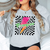 Broncos Checker Bolt Distressed DTF Print