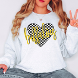 Buffaloes Retro Checker Heart DTF Print
