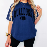 Bulldogs Football Arch Distressed DTF Print