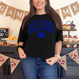 Bulldogs Football Arch Distressed DTF Print