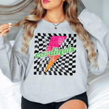 Cardinals Checker Bolt Distressed DTF Print