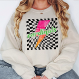 Cardinals Checker Bolt Distressed DTF Print