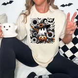 Black and White Flower Ghost DTF Print