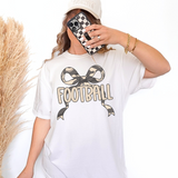 Football Grey Camo Bow DTF Print