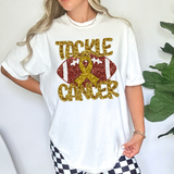Sequin Glitter Tackle Cancer Football DTF Print