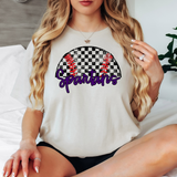 Spartans Checker Baseball Custom Name DTF Print