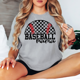 Distressed Checker Baseball Mama DTF Print