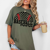 Distressed Checker Baseball Mama DTF Print