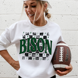 Checkered Bison DTF Print