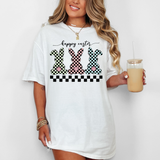 Checker Bunny Trio Easter DTF Print