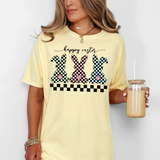Checker Bunny Trio Easter DTF Print