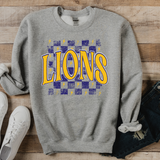 Distressed Lions Checker DTF Print