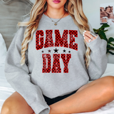 Checker Game Day Red DTF Print