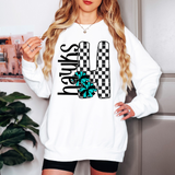 Hawks Checker Cheer DTF Print
