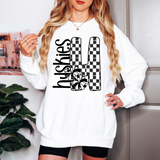 Huskies Checker Cheer DTF Print