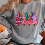 Lit Christmas Trees  DTF Print