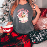 Christmas Vibes Pink Santa  DTF Print