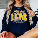 Columbia Heights Distressed Lions Checker DTF Print