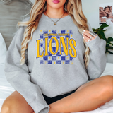 Columbia Heights Distressed Lions Checker DTF Print