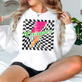 Cougars Checker Bolt Distressed DTF Print