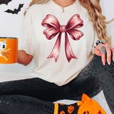 Coquette Crimson Cream Bow DTF Print