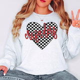 Crusaders Retro Checker Heart DTF Print