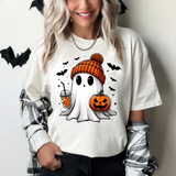 Cute Halloween Ghost Coffee Bats DTF Print