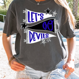 Devils Lets Go Star Banner Trio DTF Print