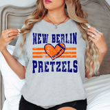 New Berlin Pretzels Grunge Heart Football DTF Print