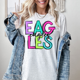 Neon Doodle Eagles DTF Print