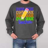 Back To School Repeat Solid Pencil Middle High Teacher DTF Print
