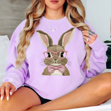 Easter Bunny Embroidery Effect DTF Print